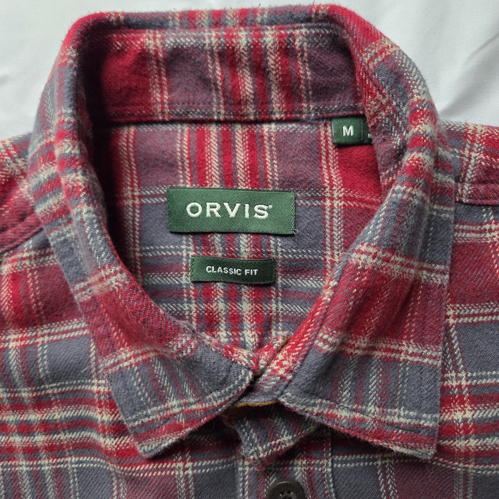 Orvis Men's Classic Red and Gray Flannel Shirt